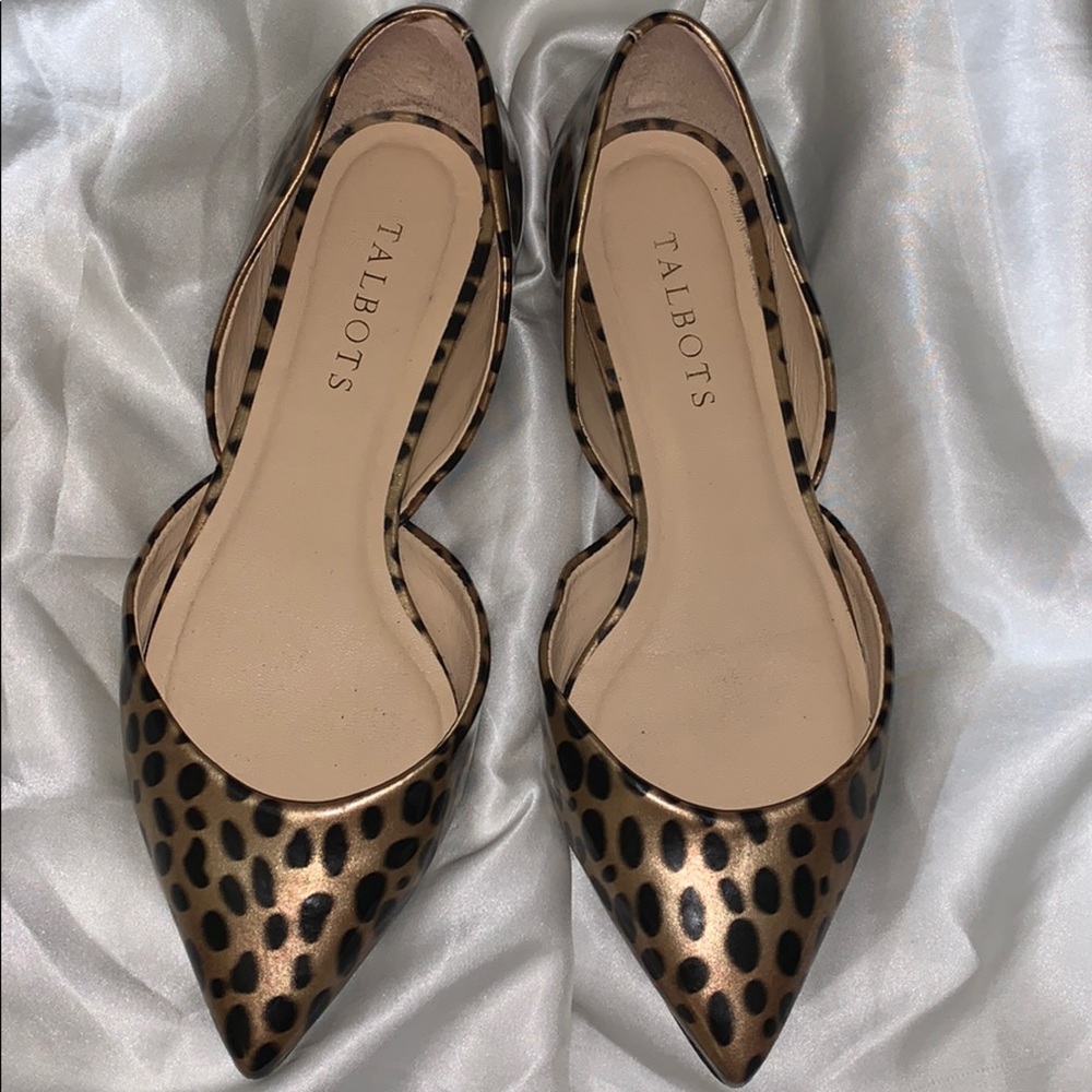 Talbots leopard print pointed toe flats